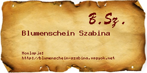 Blumenschein Szabina névjegykártya